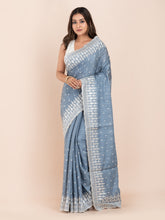 kavvya soft & light weight blue handloom silk saree